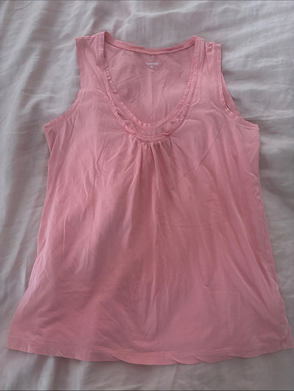 Five!! Garnet Hill Scoop Neck Tank in melon pink, pink, blue, brown & white (5)